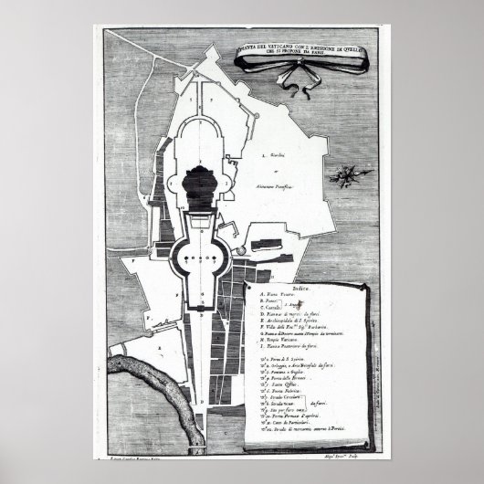 Poster Plan de terrain du Vatican, Rome (Devant)