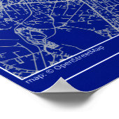 Poster Plan de ville de Birmingham Blueprint Minimal Wall (Coin)