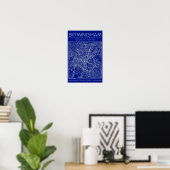 Poster Plan de ville de Birmingham Blueprint Minimal Wall (Bureau à domicile)
