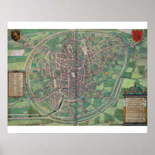 Poster Plan de ville de Bruxelles, de 'Terra de Civitates