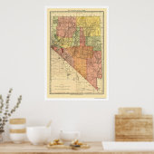 Poster Plan de ville et de chemin de fer du Nevada 1893 (Cuisine)