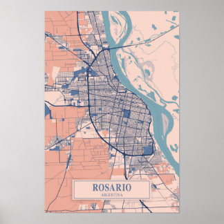 Poster Plan de voyage pour la ville venteuse de Rosario e