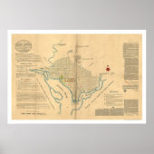 Poster Plan de Washington DC par L'Enfant 1791 (Devant)