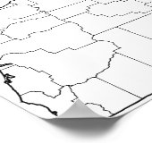 Poster Plan des comtés de l'Oregon blanc (Coin)