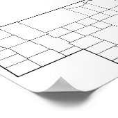 Poster Plan des comtés du Nebraska blanc (Coin)