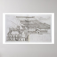 Plan des jardins clos et Château de Gaillo