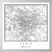 Poster Plan des rues Paris France (Devant)