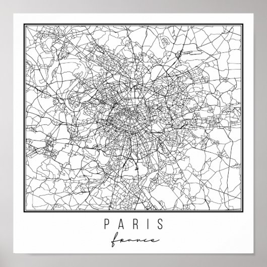 Poster Plan des rues Paris France (Devant)