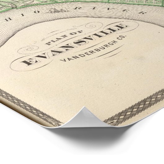 Poster Plan d'Evansville, Vanderburgh Co (Coin)