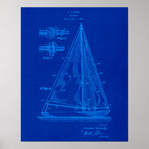 Poster Plan directeur de la voile no 5 Cadeau à thème nau