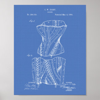 Poster Plan directeur de l'art breveté Corset 1884