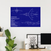 Poster Plan directeur de l'avion | Harrier AV-8B (Bureau à domicile)