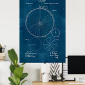 Poster Plan directeur de vélo Penny Farthing (Bureau à domicile)