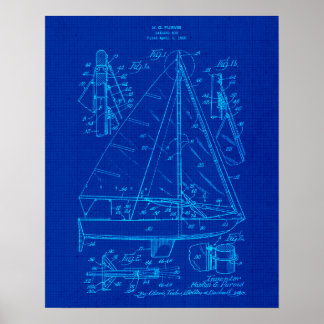 Poster Plan directeur du bateau à voile no 3 Art à thème