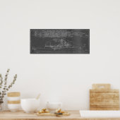 Poster Plan directeur du USS Rodney M. Davis FFG-60 (Cuisine)