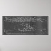 Poster Plan directeur du USS Rodney M. Davis FFG-60 (Devant)