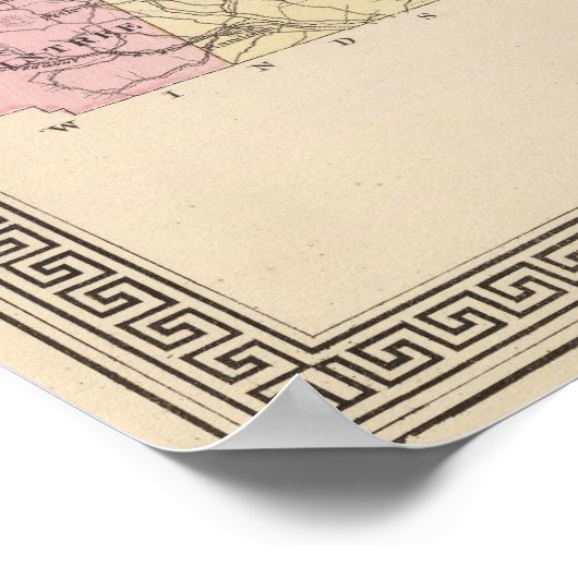 Poster Plan du comté d'Orange dans le Vermont (Coin)