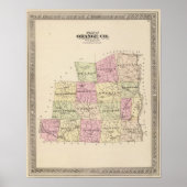 Poster Plan du comté d'Orange dans le Vermont (Devant)
