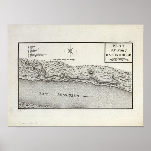 Poster Plan Du Fort Baton Rouge (Devant)