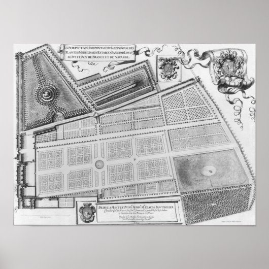 Poster Plan du Jardin Royal (Devant)