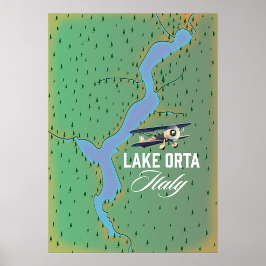 Poster Plan du lac d'Orta Italie (Devant)