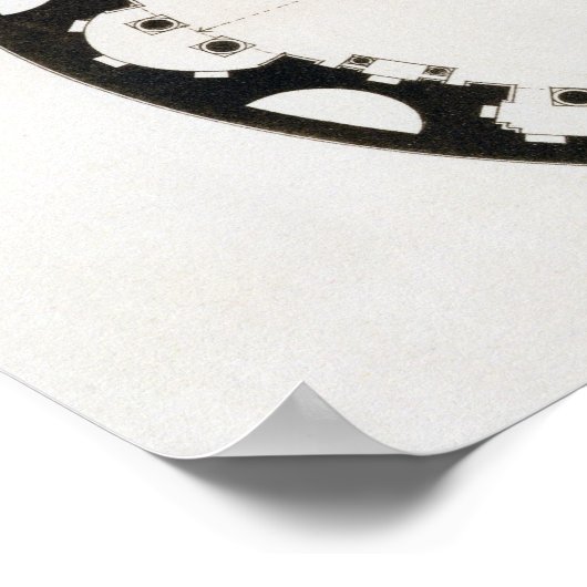 Poster Plan du sol et façade du Panthéon, Rome, de (Coin)