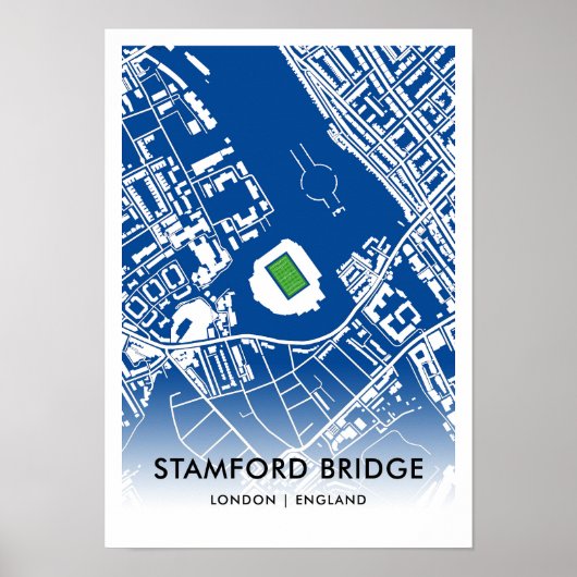 Poster Plan du stade de Stamford Bridge – Domicile de Che (Devant)