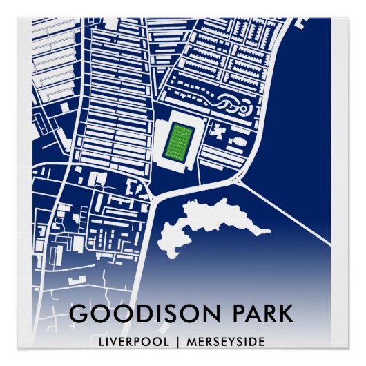 Poster Plan du stade Goodison Park – Domicile d'Everton F (Devant)