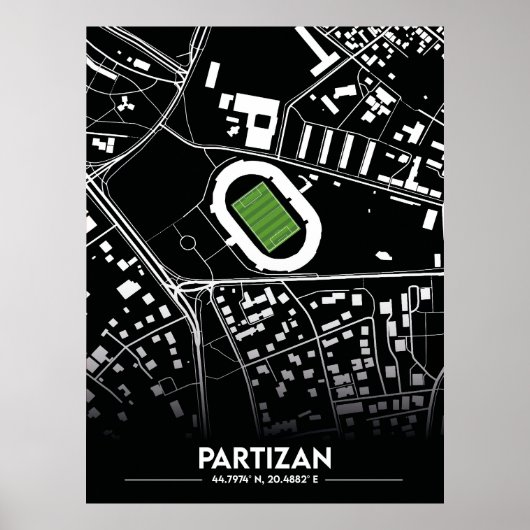 Poster Plan du stade Partizan (Devant)