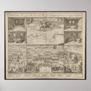 Poster Plan du traité de Karlowitz de 1699, carte de l'Eu