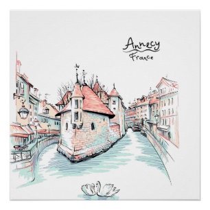 Poster Plan du village France