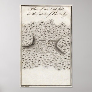 Poster Plan d'un Vieux Fort dans l'état du Kentucky