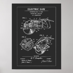 Poster Plan d'une scie électrique
