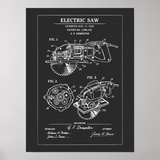 Poster Plan d'une scie électrique (Devant)