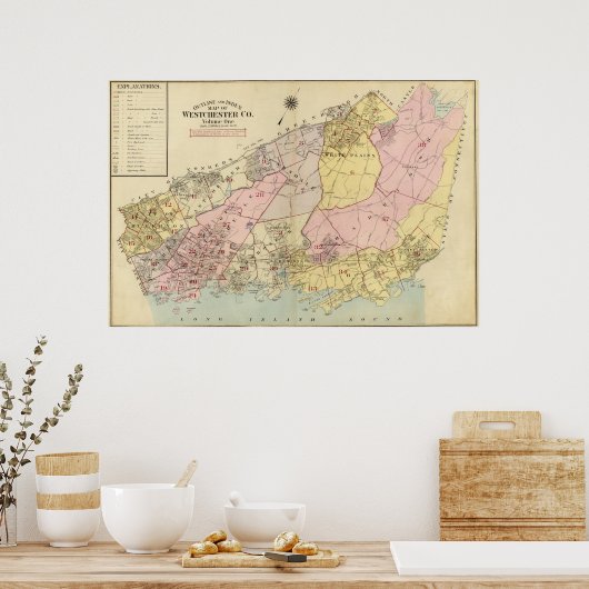 Poster Plan, index plan Comté de Westchester (Cuisine)