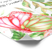 Poster Plan Itinéraire Fête des mariées Aquarelle Florale (Coin)