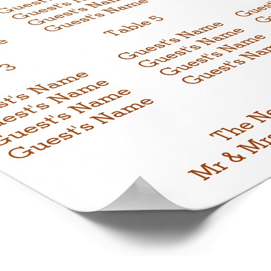 Poster Plan Mariage de conception d'automne (Coin)