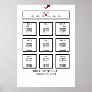 Poster Plan mariage de table en couple