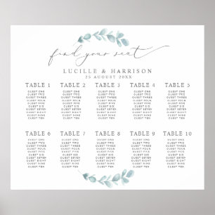Poster Plan Mariage Ethéal Eucalyptus