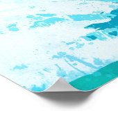 Poster Plan Mondial Peinture Splashes Bleu (Coin)