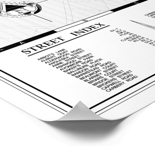 Poster Plan Mur De Blackross Town (Coin)