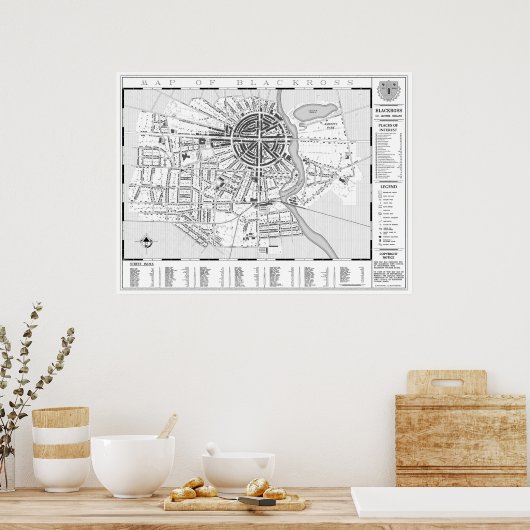 Poster Plan Mur De Blackross Town (Cuisine)