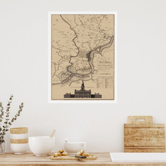 Poster Plan Philadelphie - 1777 (Cuisine)