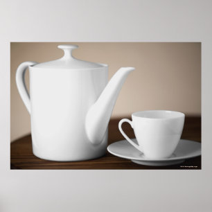 Poster Plan rapproché d'une tasse et d'une soucoupe avec