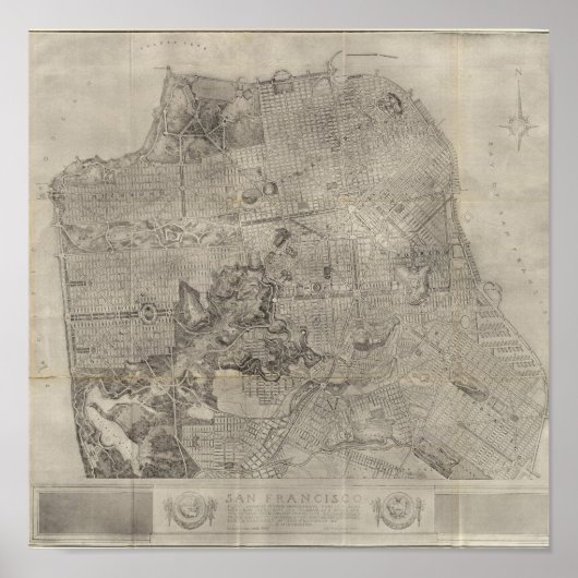 Poster Plan San Francisco Carte Atlas (Devant)