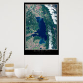 Poster Plan Satellite Spatial Du Lac Montana (Cuisine)