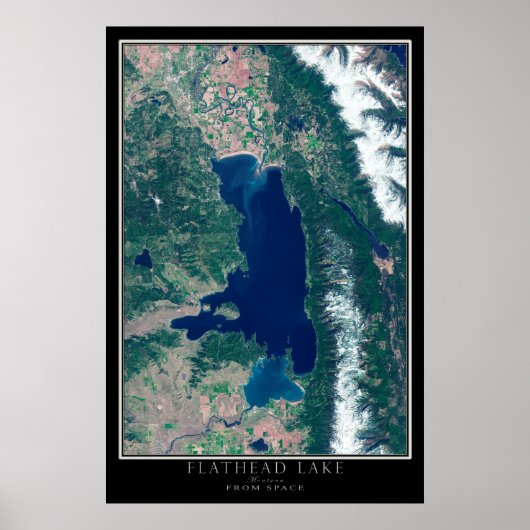 Poster Plan Satellite Spatial Du Lac Montana (Devant)