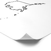 Poster Plan simple en noir et blanc des États-Unis (Coin)