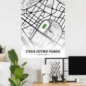 Poster Plan Stadio Artemio Franchi Design - Blanc (Bureau à domicile)