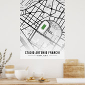 Poster Plan Stadio Artemio Franchi Design - Blanc (Cuisine)